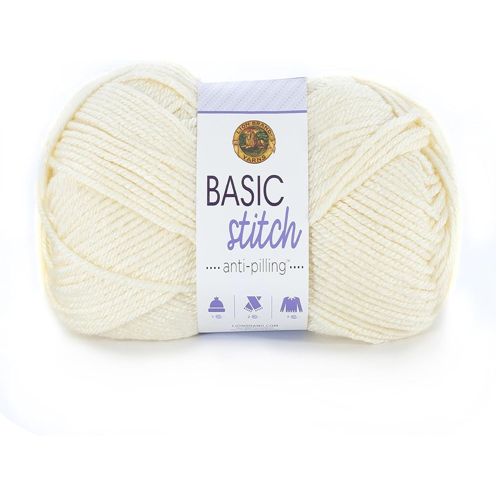 image:image1 Skein Lion Brand Yarn Basic Stitch Anti Pilling Yarn FairviewEcru