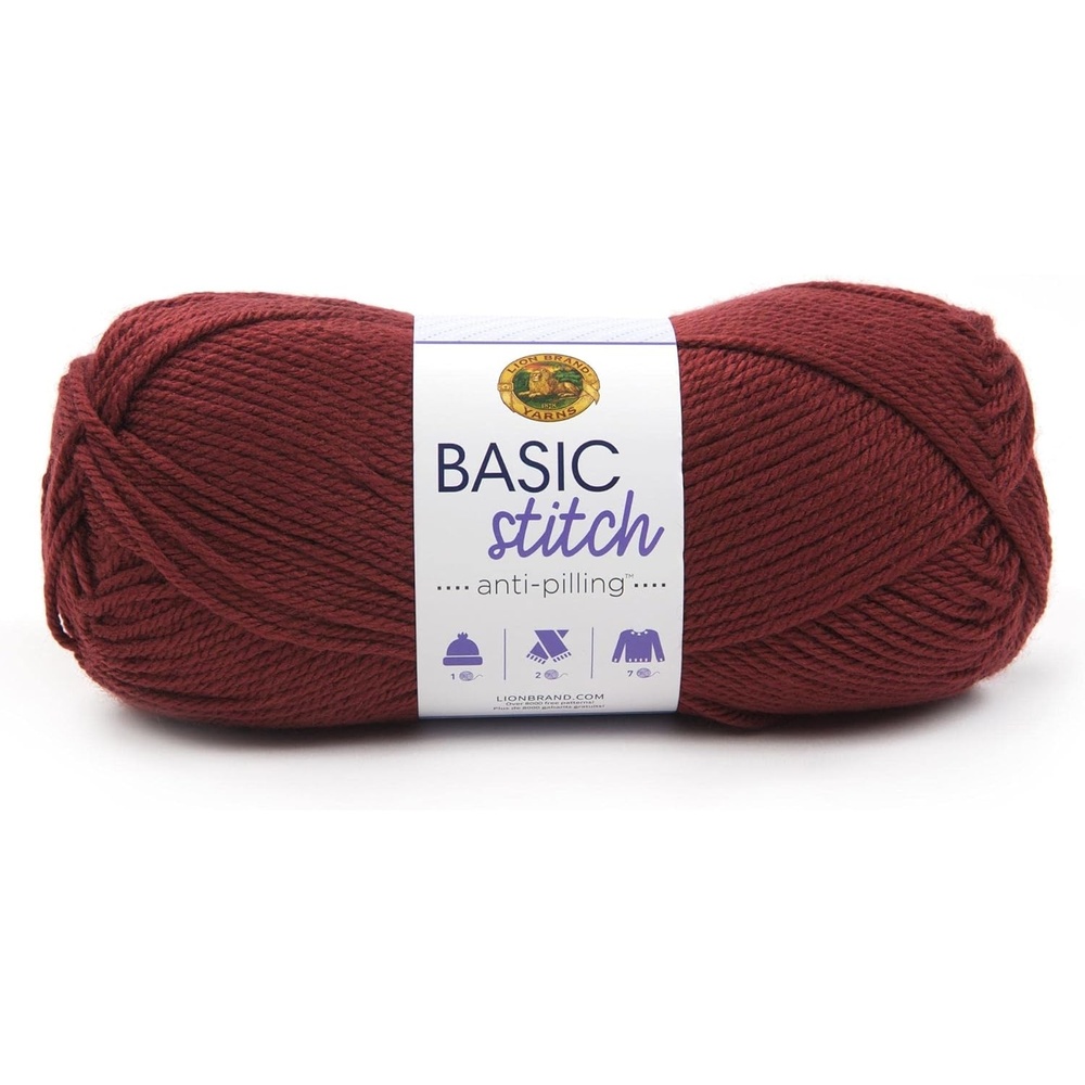 image:image1 Skein Lion Brand Yarn Basic Stitch Anti Pilling Yarn FairviewPomegranate