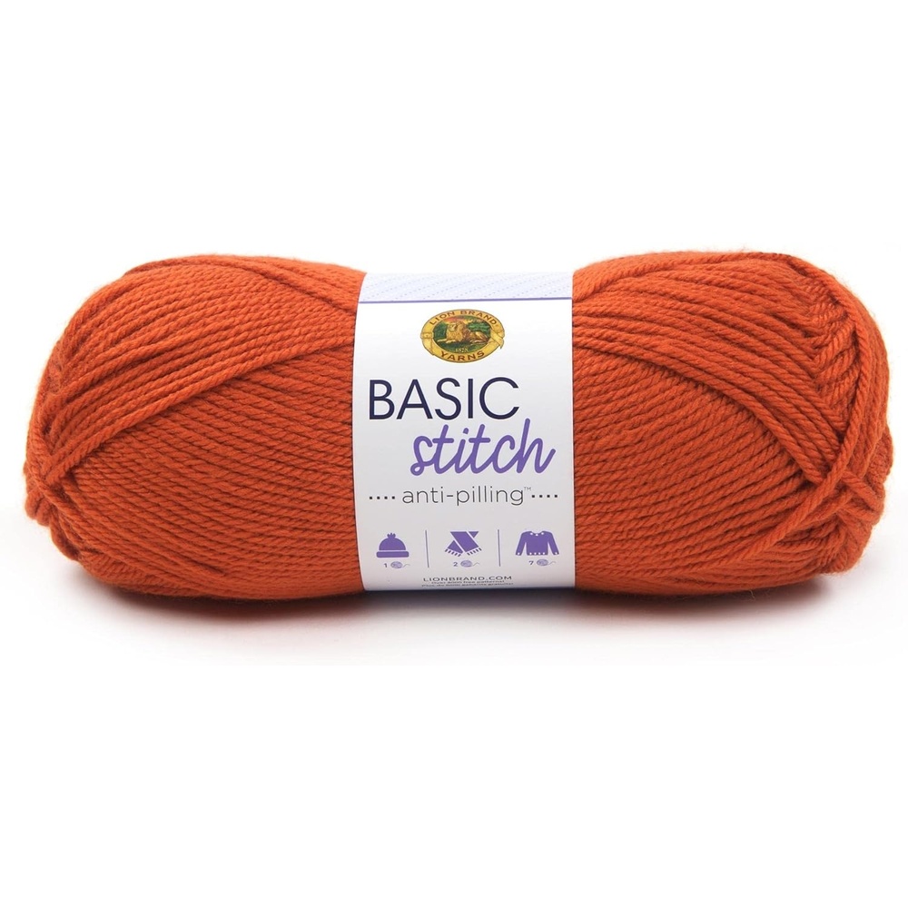 image:image1 Skein Lion Brand Yarn Basic Stitch Anti Pilling Yarn FairviewPumpkin