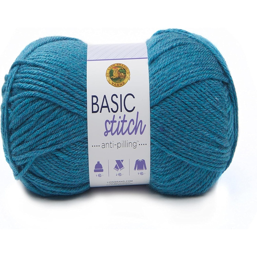 image:image1 Skein Lion Brand Yarn Basic Stitch Anti Pilling Yarn FairviewTurquoise Heather