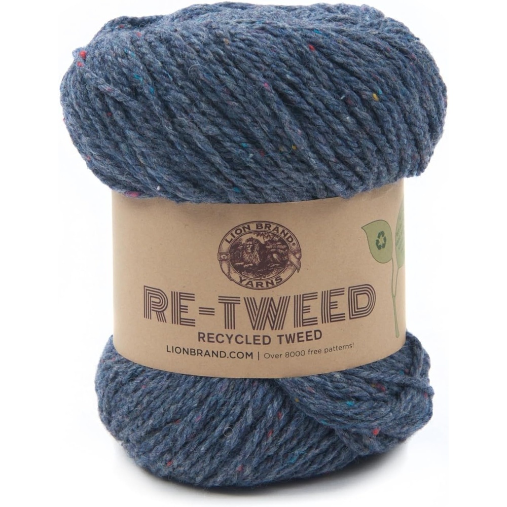 image:image1 Skein Lion Brand Yarn ReTweed Yarn HayDutch Blue