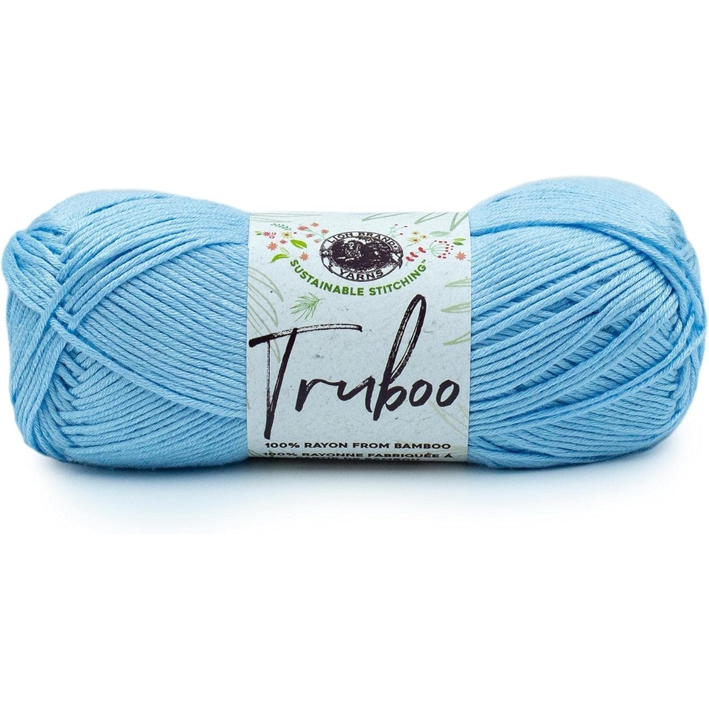 image:image1 Skein Lion Brand Yarn Truboo Yarn Light PinkLight Blue