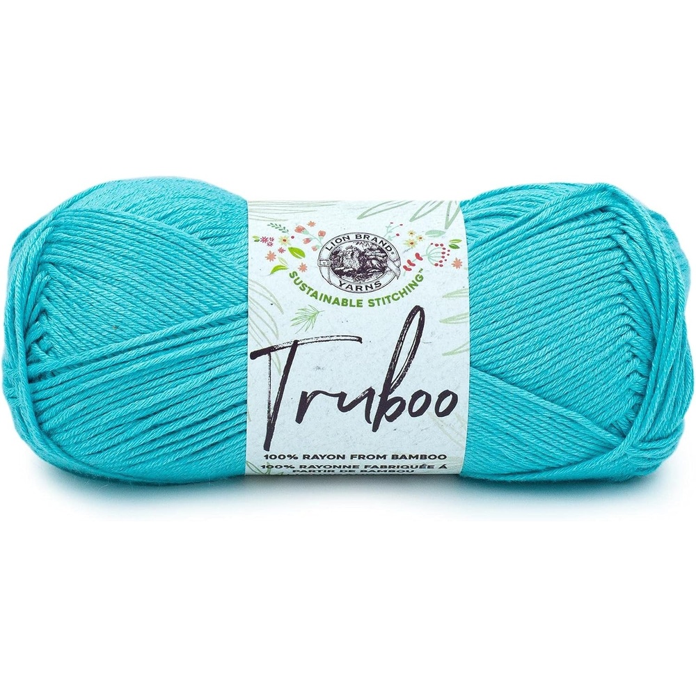 image:image1 Skein Lion Brand Yarn Truboo Yarn WhiteAqua