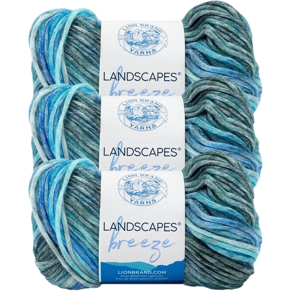 image:image3 Pack Lion Brand Yarn Landscapes Breeze Yarn Lagoon