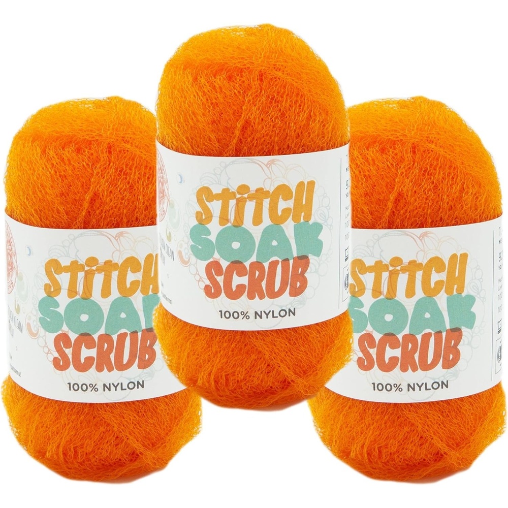 image:image3 Pack Lion Brand Yarn Stitch Soak Scrub Nylon Yarn for Crafts GraphiteAutumn Maple