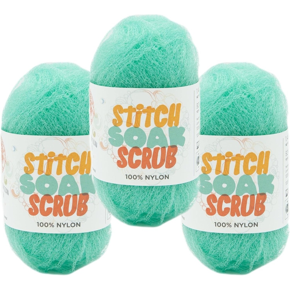 image:image3 Pack Lion Brand Yarn Stitch Soak Scrub Nylon Yarn for Crafts GraphiteCabbage