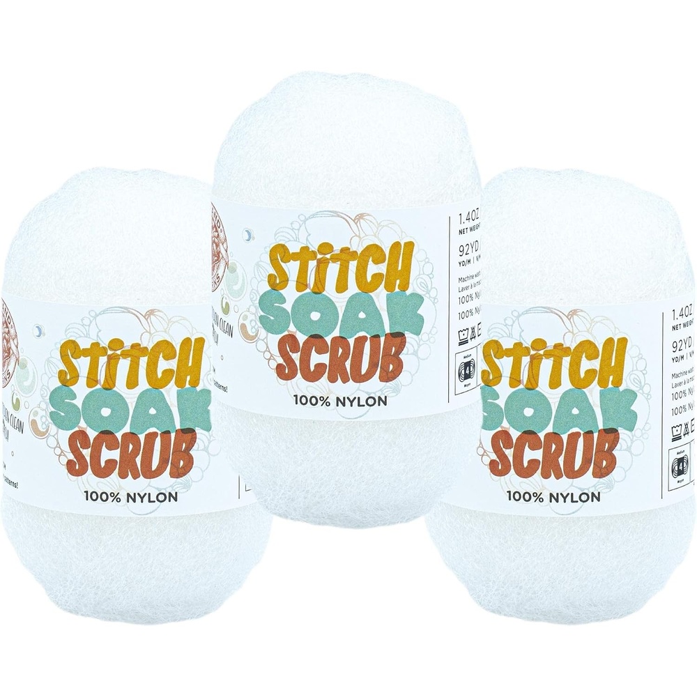 image:image3 Pack Lion Brand Yarn Stitch Soak Scrub Nylon Yarn for Crafts GraphiteCoconut Milk