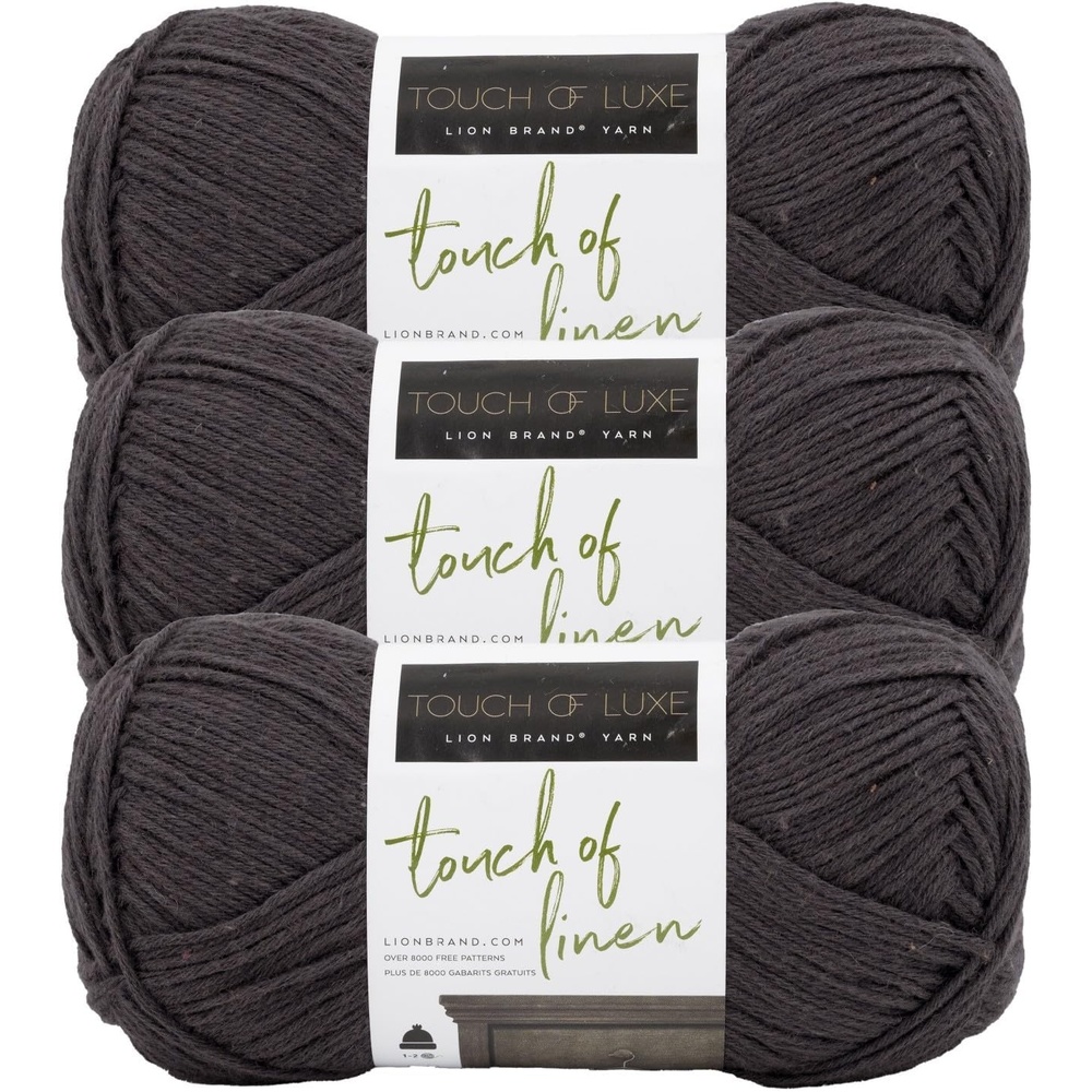 image:image3 Pack Lion Brand Yarn Touch of Linen Yarn Slate