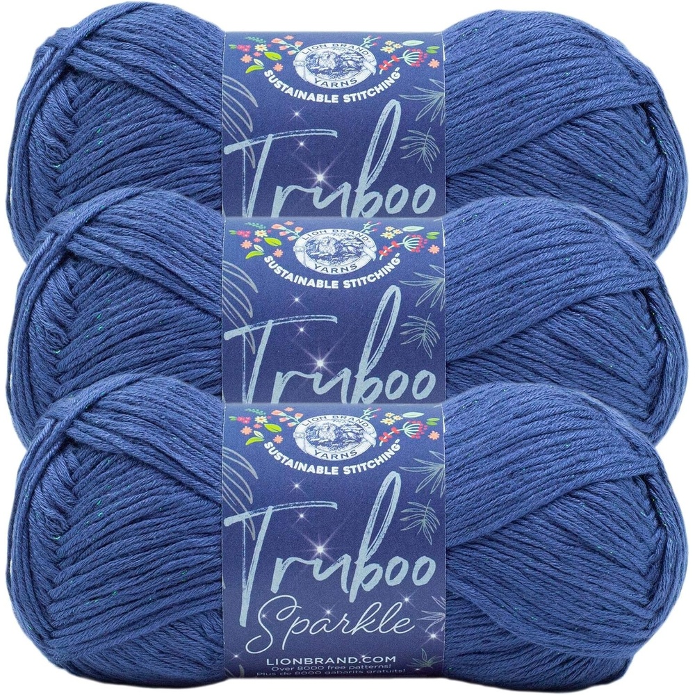 image:image3 Pack Lion Brand Yarn Truboo Sparkle Bamboo Yarn Night Sky