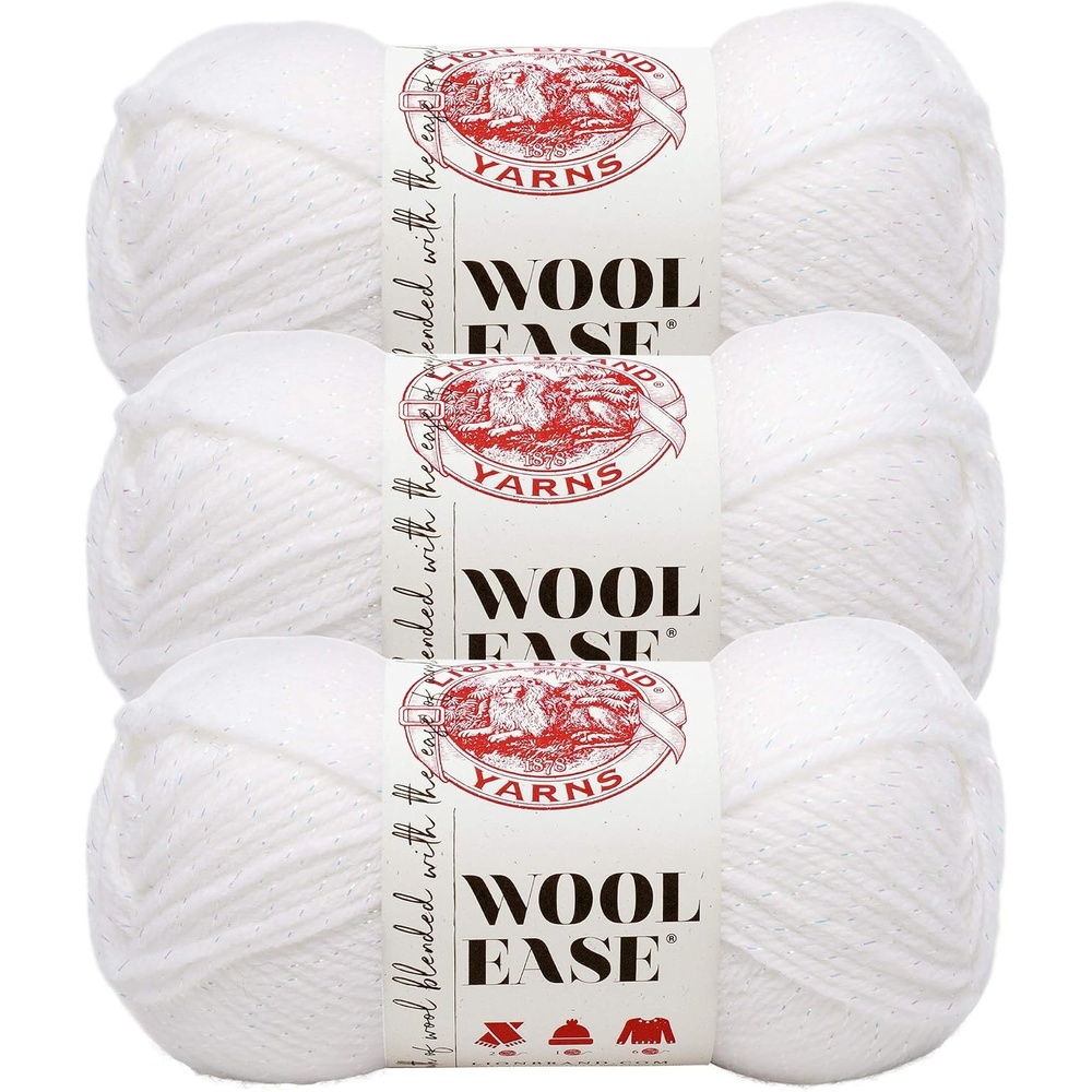 image:image3 Pack Lion Brand Yarn WoolEase Yarn WhiteMulti