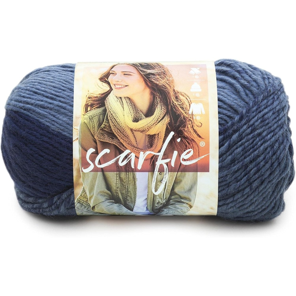 image:imageLion Brand Yarn 1 Skein Scarfie Bulky Yarn PinkSilverDenimNavy