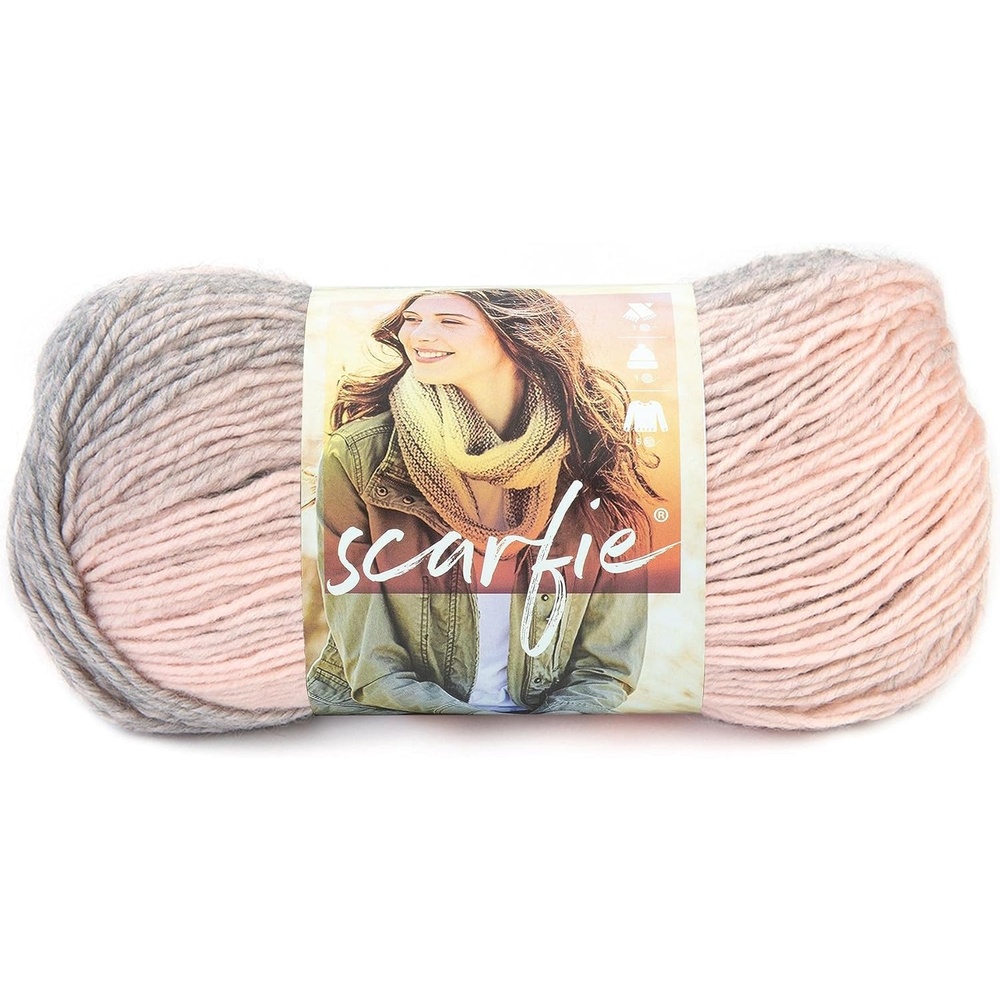 image:imageLion Brand Yarn 1 Skein Scarfie Bulky Yarn PinkSilverPinkSilver