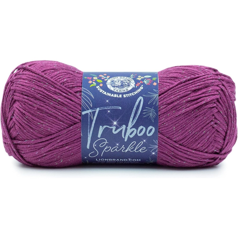 image:imageLion Brand Yarn 1 Skein Truboo Sparkle Yarn Plum