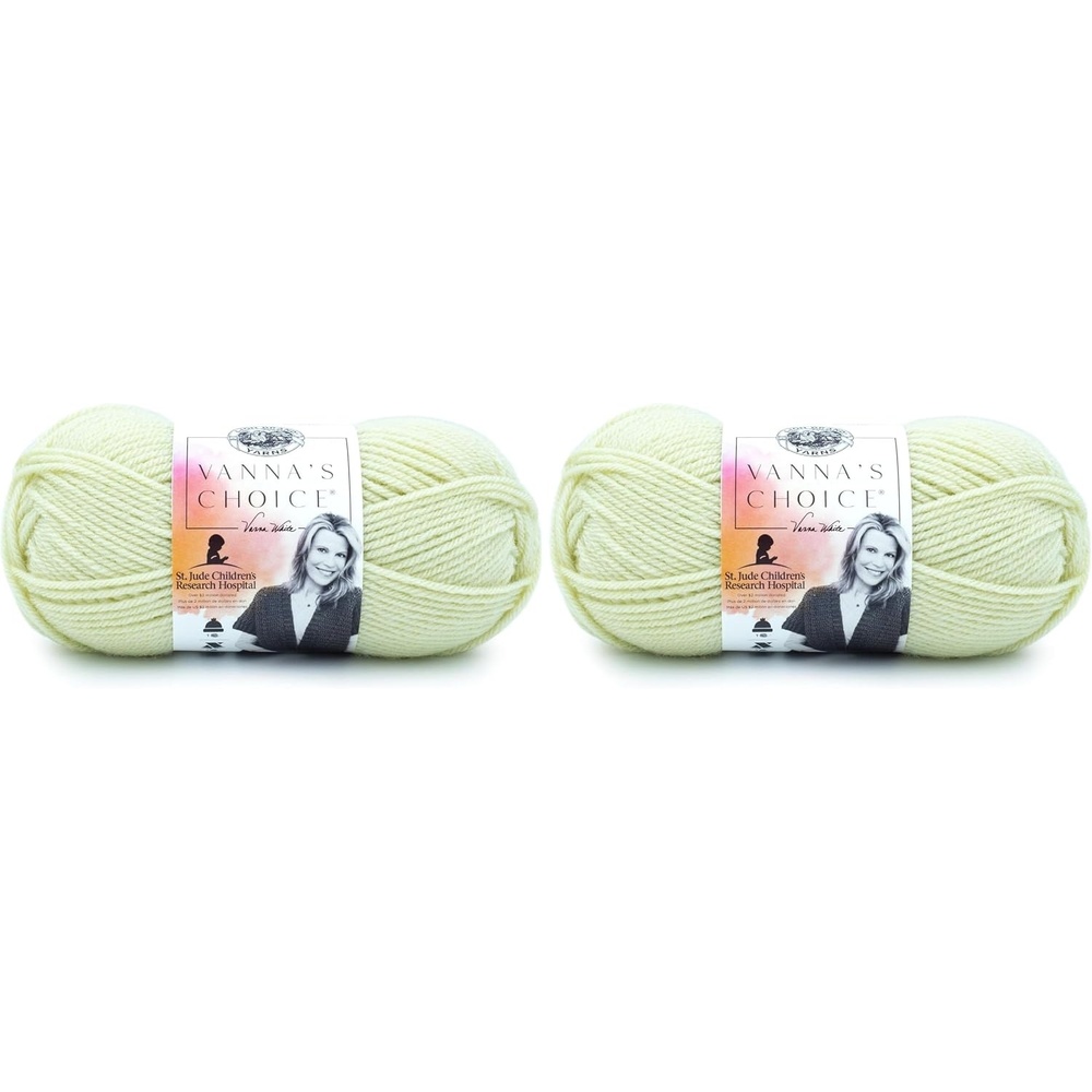 image:imageLion Brand Yarn 1 Skein Vannas Choice Yarn White 35 OuncesAsparagus Green