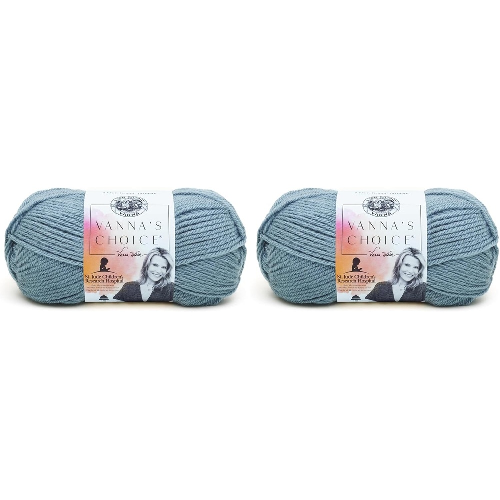 image:imageLion Brand Yarn 1 Skein Vannas Choice Yarn White 35 OuncesAzul empolvado