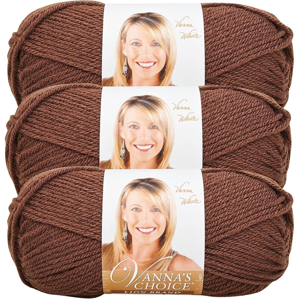 image:imageLion Brand Yarn 1 Skein Vannas Choice Yarn White 35 OuncesChocolate