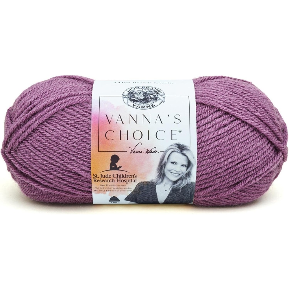 image:imageLion Brand Yarn 1 Skein Vannas Choice Yarn White 35 OuncesDusty Purple