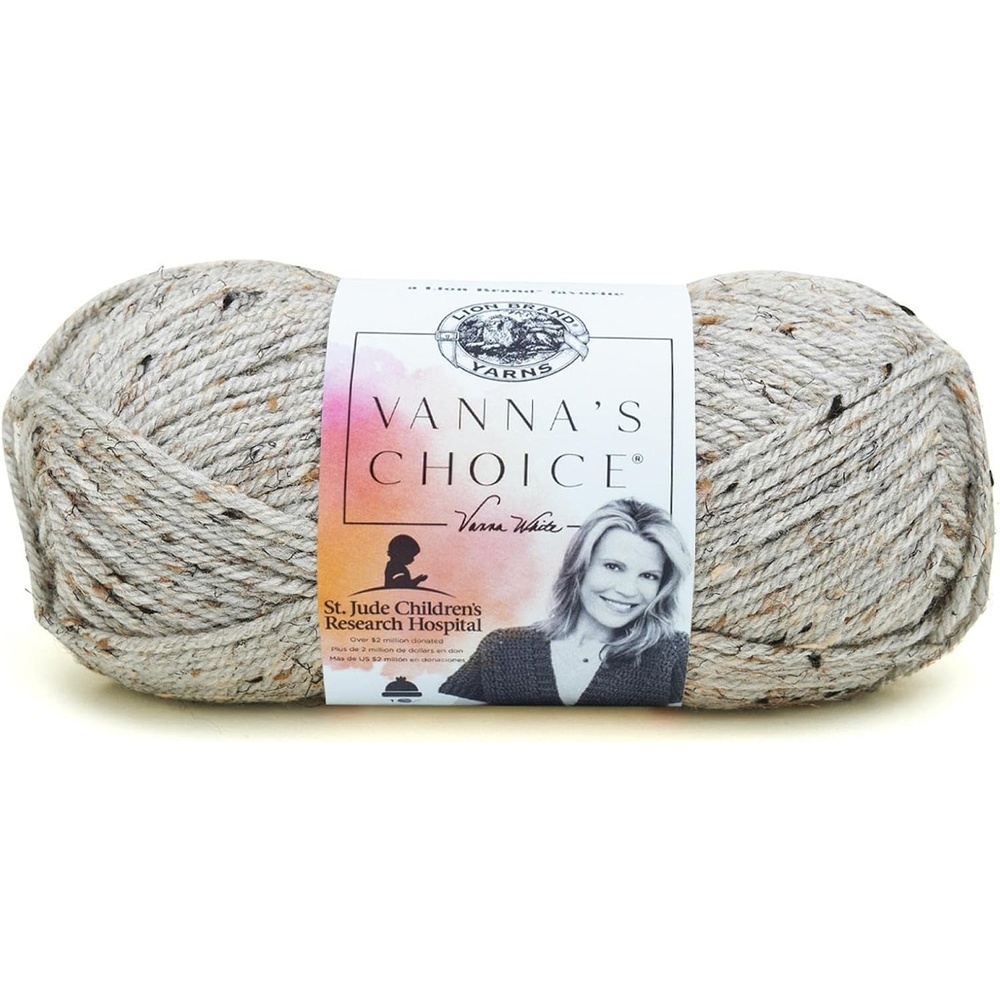 image:imageLion Brand Yarn 1 Skein Vannas Choice Yarn White 35 OuncesGrey Marble