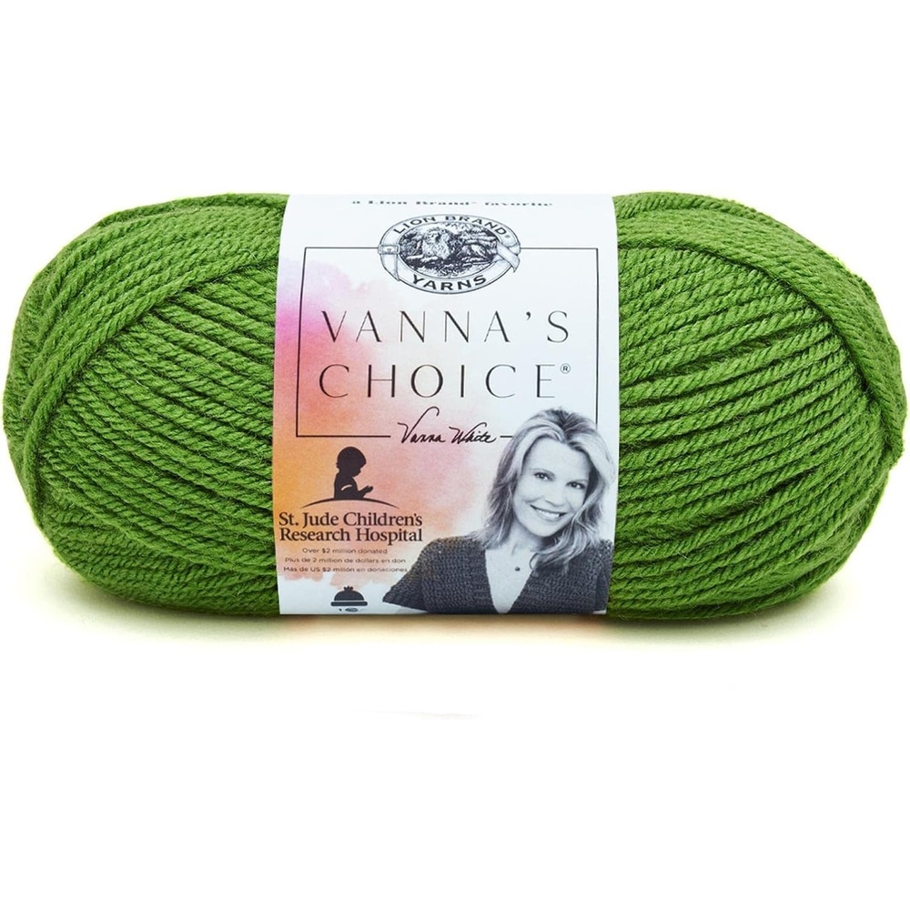 image:imageLion Brand Yarn 1 Skein Vannas Choice Yarn White 35 OuncesKelly Green
