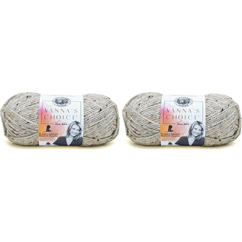 image:imageLion Brand Yarn 1 Skein Vannas Choice Yarn White 35 OuncesMrmol Gris