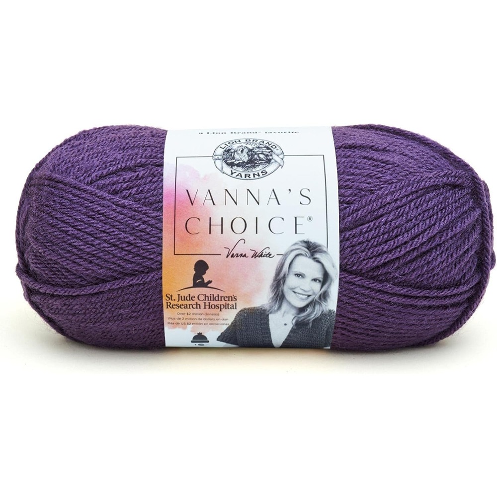 image:imageLion Brand Yarn 1 Skein Vannas Choice Yarn White 35 OuncesPurple