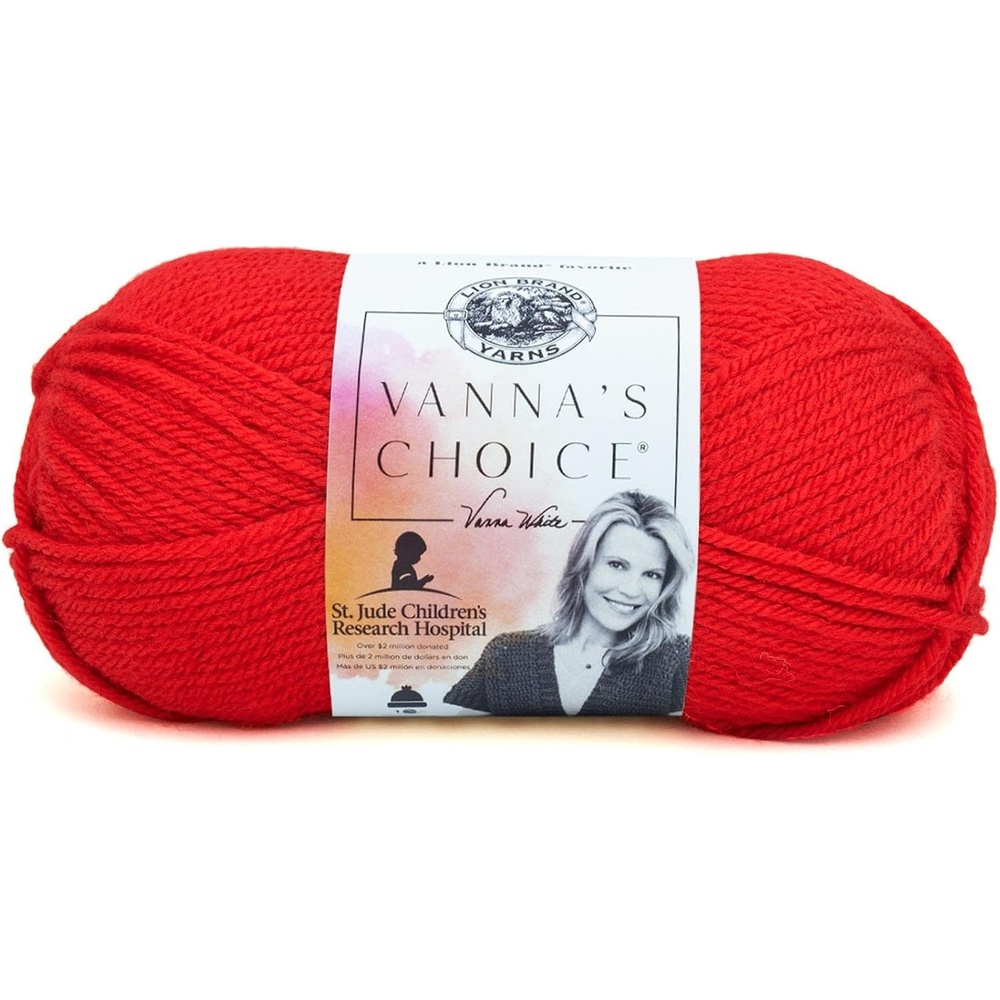 image:imageLion Brand Yarn 1 Skein Vannas Choice Yarn White 35 OuncesScarlet