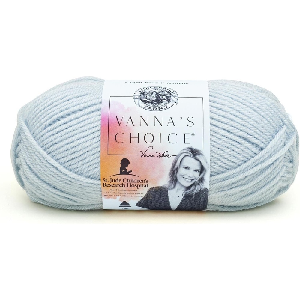 image:imageLion Brand Yarn 1 Skein Vannas Choice Yarn White 35 OuncesSilver Blue