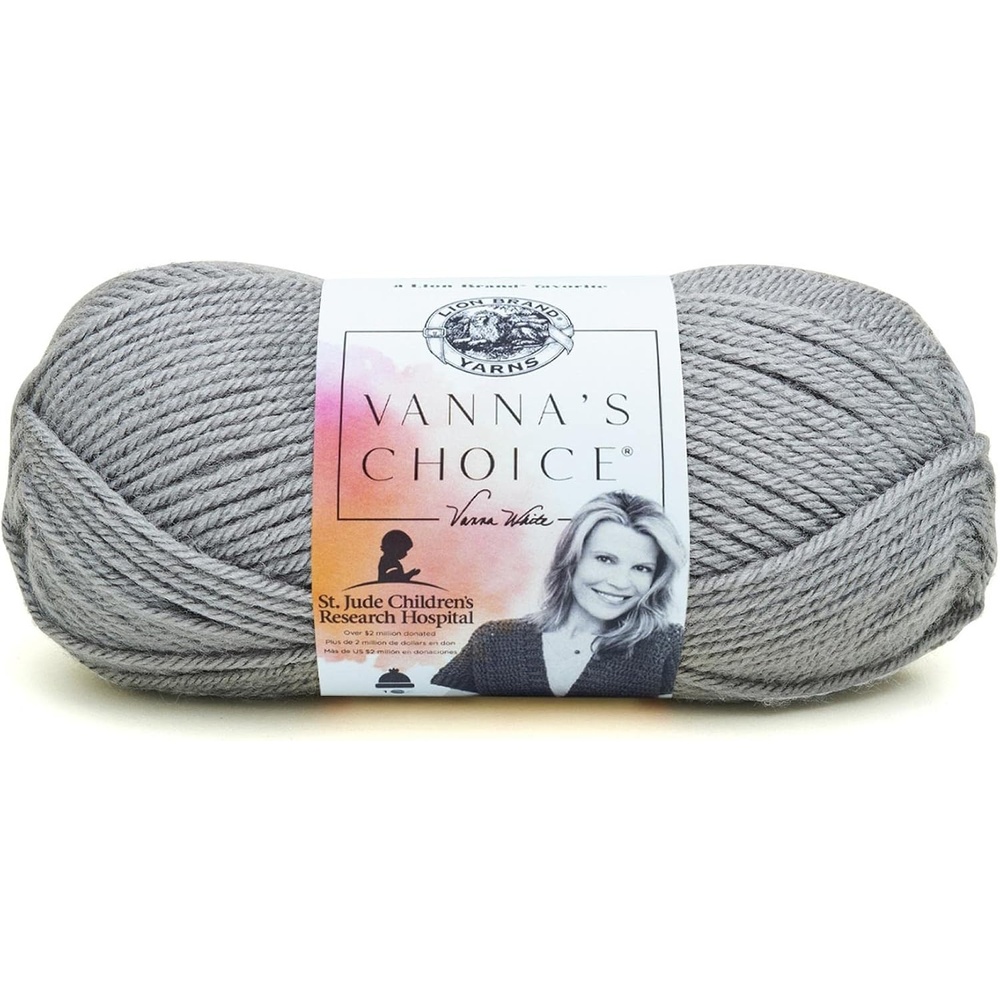 image:imageLion Brand Yarn 1 Skein Vannas Choice Yarn White 35 OuncesSilver Grey