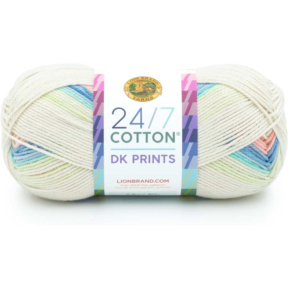 image:imageLion Brand Yarn 247 Cotton DK Crochet Yarn Azul Denim Blue 3 Pack Cotton Yarn for Knitting Crochet Crafts Light Weight Fiber for Bags Blankets Soft Shawls Summer Hats Baby ClothesCool Breeze