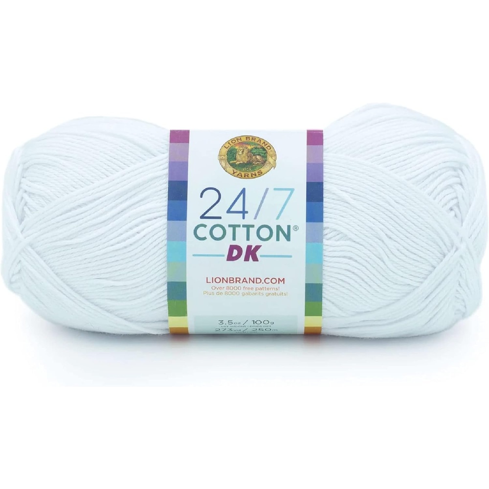 image:imageLion Brand Yarn 247 Cotton DK Crochet Yarn Azul Denim Blue 3 Pack Cotton Yarn for Knitting Crochet Crafts Light Weight Fiber for Bags Blankets Soft Shawls Summer Hats Baby ClothesSugarcane