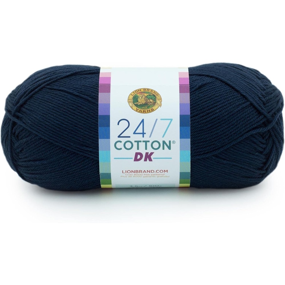 image:imageLion Brand Yarn 247 Cotton DK Crochet Yarn Iron Grey Metal Gray 3 Pack Cotton Yarn for Knitting Crochet Crafts Light Weight Fiber for Bags Blankets Soft Shawls Summer Hats Baby ClothesNightshade