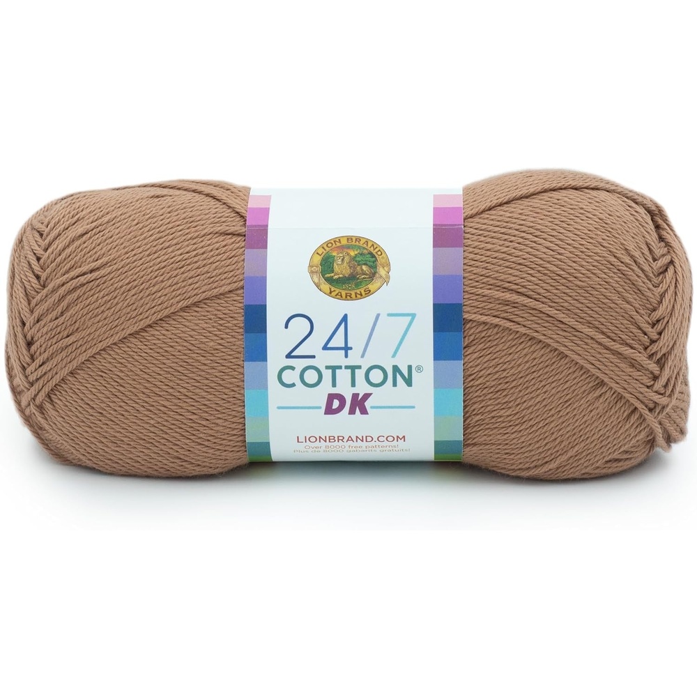 image:imageLion Brand Yarn 247 Cotton DK Crochet Yarn Iron Grey Metal Gray 3 Pack Cotton Yarn for Knitting Crochet Crafts Light Weight Fiber for Bags Blankets Soft Shawls Summer Hats Baby ClothesCacao
