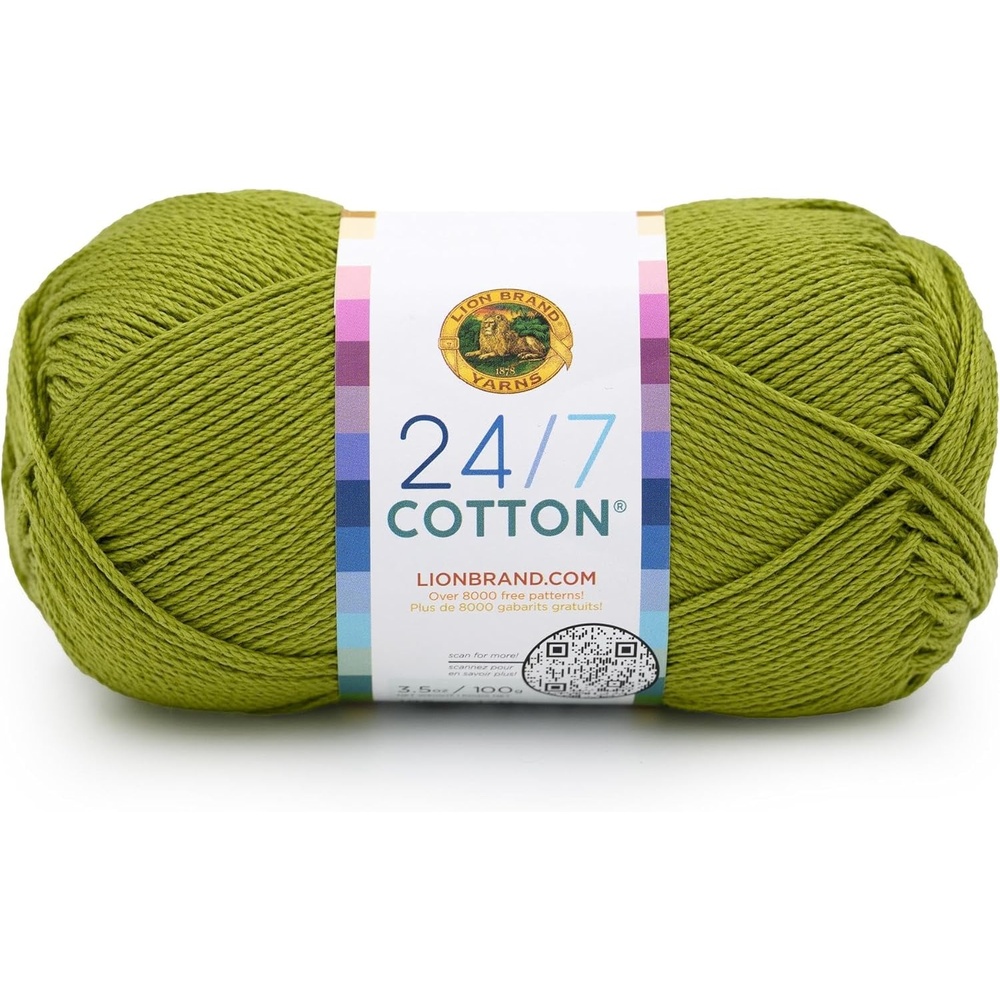 image:imageLion Brand Yarn 247 Cotton Yarn Tangerine Orange 1 Pack  Light Worsted 100 Mercerized Cotton Yarn for Crochet Knitting Craft 185 Yards of Natural Fiber for Tees Bags DishclothsGranny Smith