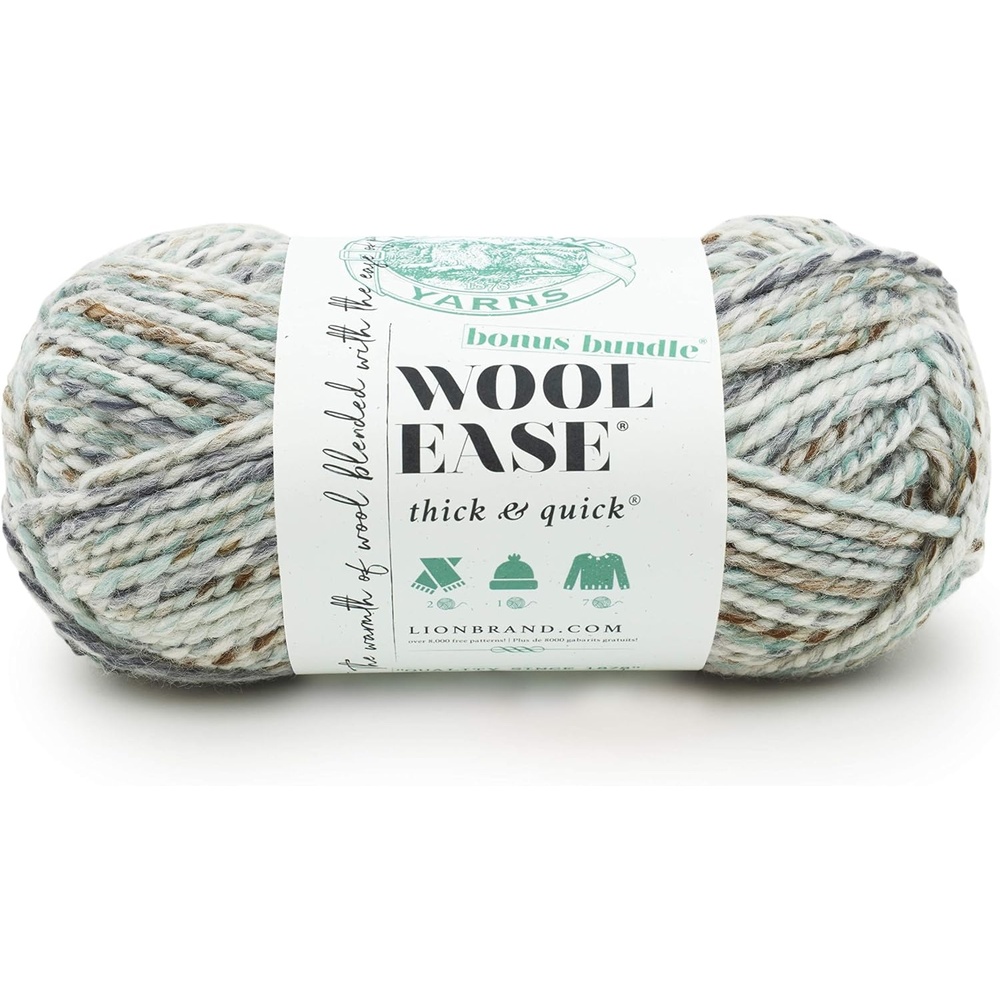 image:imageLion Brand Yarn 641528 WoolEase Thick amp Quick Bonus Bundle Yarn LicoriceSeaglass