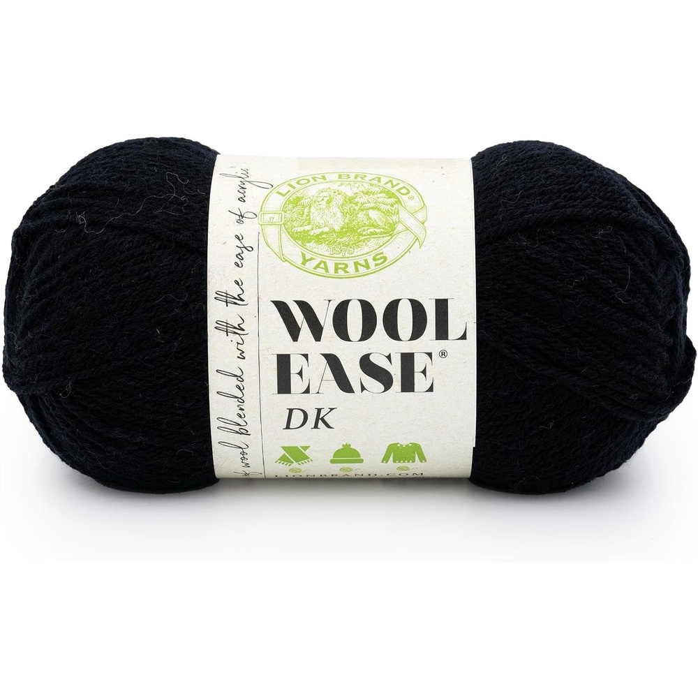 image:imageLion Brand Yarn Acrylic Wool Blend WoolEase DK Yarn for Knitting Crocheting and Crafts Cream 1 PackBlack