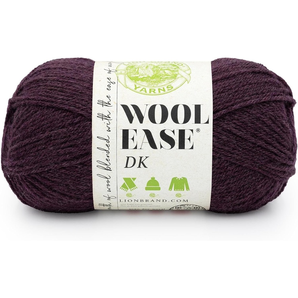 image:imageLion Brand Yarn Acrylic Wool Blend WoolEase DK Yarn for Knitting Crocheting and Crafts Cream 1 PackEggplant