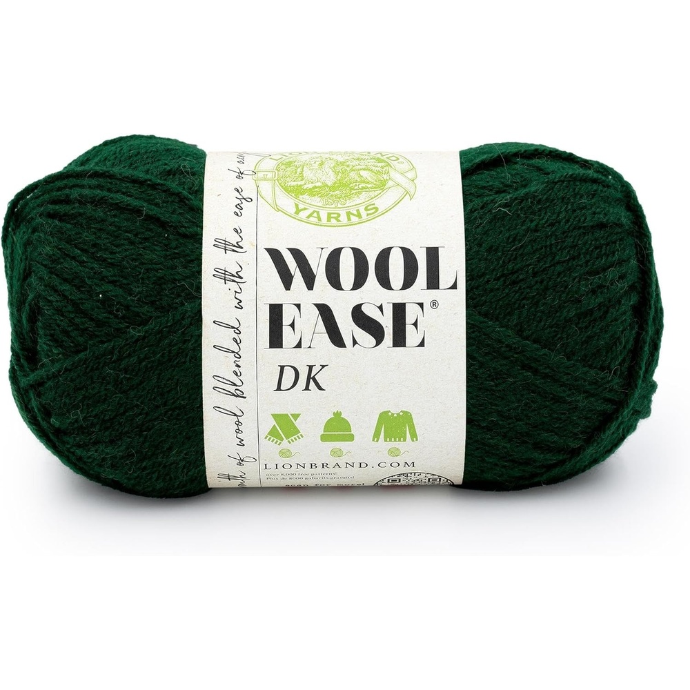 image:imageLion Brand Yarn Acrylic Wool Blend WoolEase DK Yarn for Knitting Crocheting and Crafts Cream 1 PackForest Green