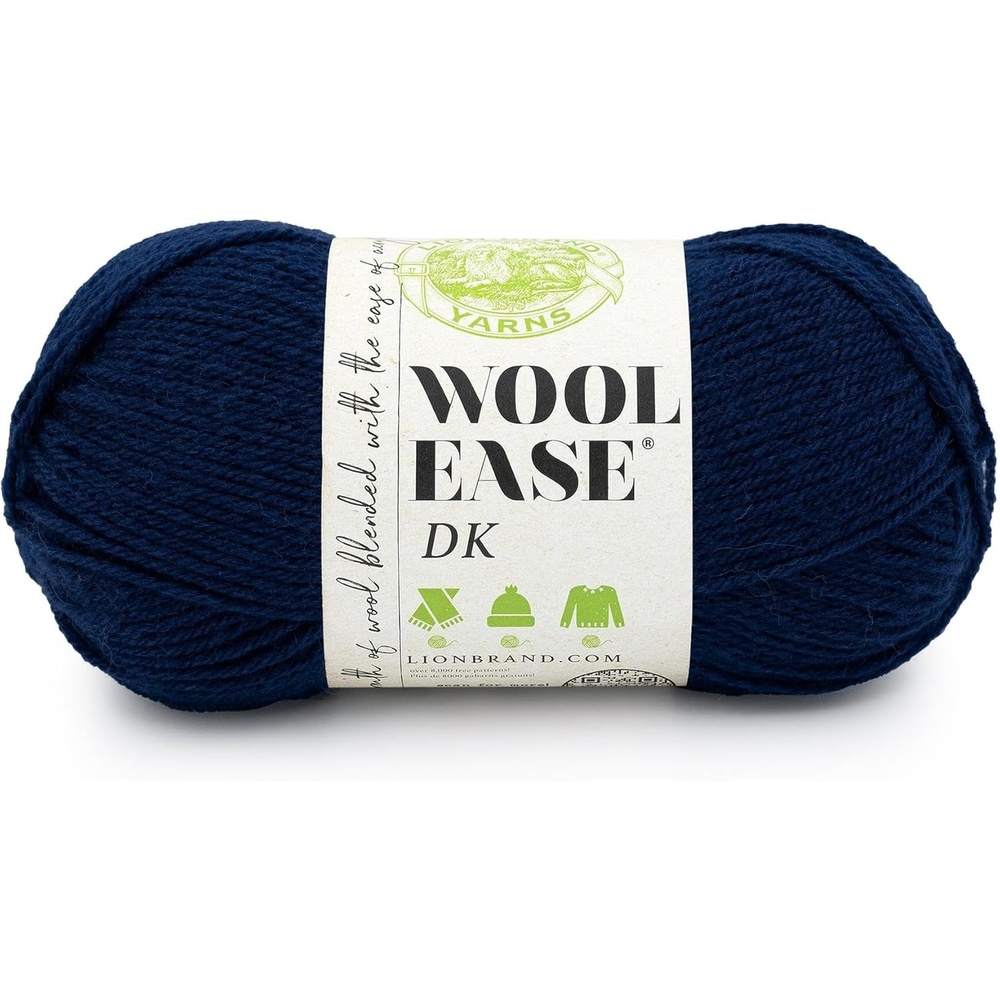 image:imageLion Brand Yarn Acrylic Wool Blend WoolEase DK Yarn for Knitting Crocheting and Crafts Cream 1 PackNavy