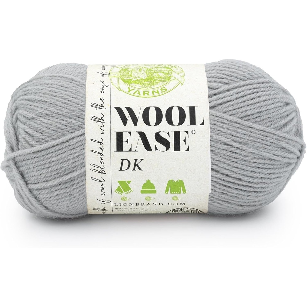 image:imageLion Brand Yarn Acrylic Wool Blend WoolEase DK Yarn for Knitting Crocheting and Crafts Cream 1 PackQuiet Grey