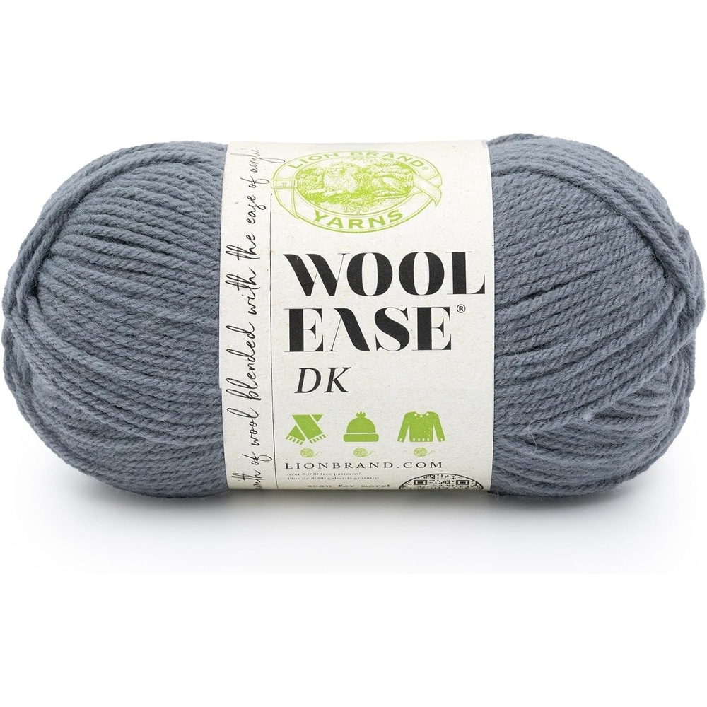 image:imageLion Brand Yarn Acrylic Wool Blend WoolEase DK Yarn for Knitting Crocheting and Crafts Cream 1 PackSlate