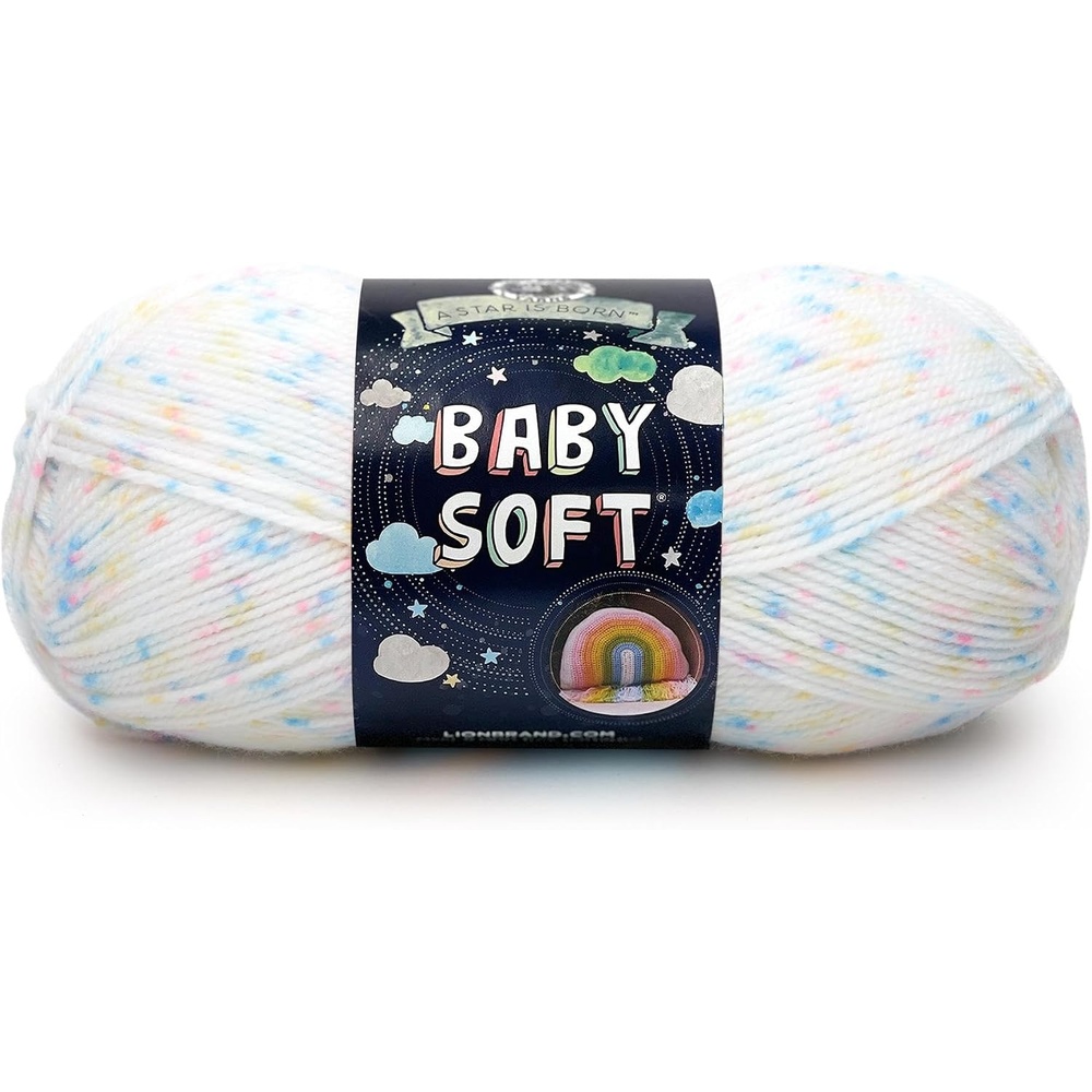 image:imageLion Brand Yarn Baby Soft Baby Blanket Yarn for Crocheting Knitting and Crafts Mint Multicolor 1 Pack Light DK Acyrlic Nylon Blend Fiber for Soft Baby Blankets Knit Garments Crochet Hats Machine Washable YarnTwinkle Print