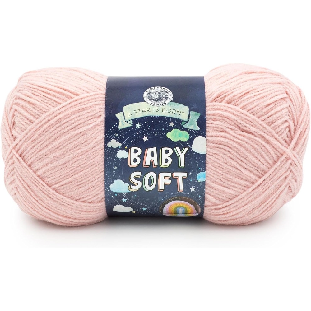 image:imageLion Brand Yarn Baby Soft Crochet Yarn Little Boy Blue Pastel 1 Pack Light DK Acyrlic Nylon Blend Fiber for Soft Baby Blankets Knit Garments Crochet Hats Machine Washable YarnDusty Pink