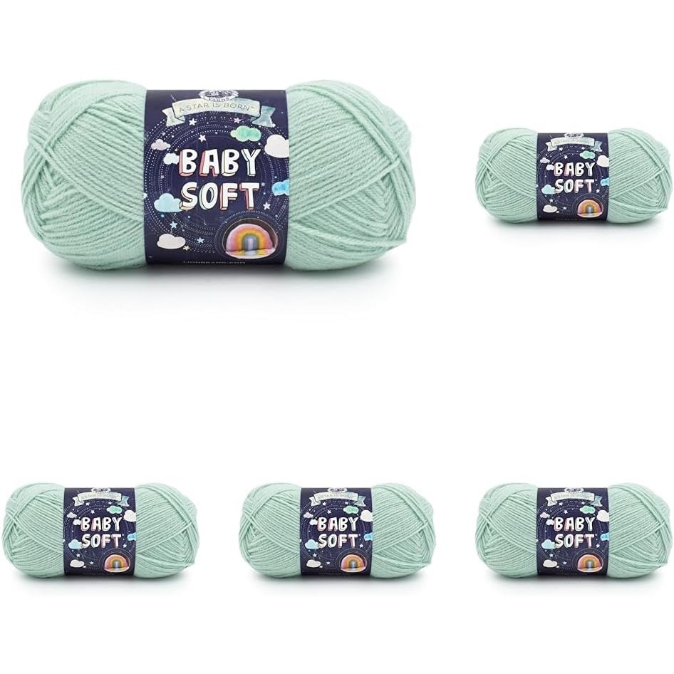 image:imageLion Brand Yarn Baby Soft Crochet Yarn Petal Pastel Pink 1 Pack Light DK Acyrlic Nylon Blend Fiber for Soft Baby Blankets Knit Garments Crochet Hats Machine Washable Yarn