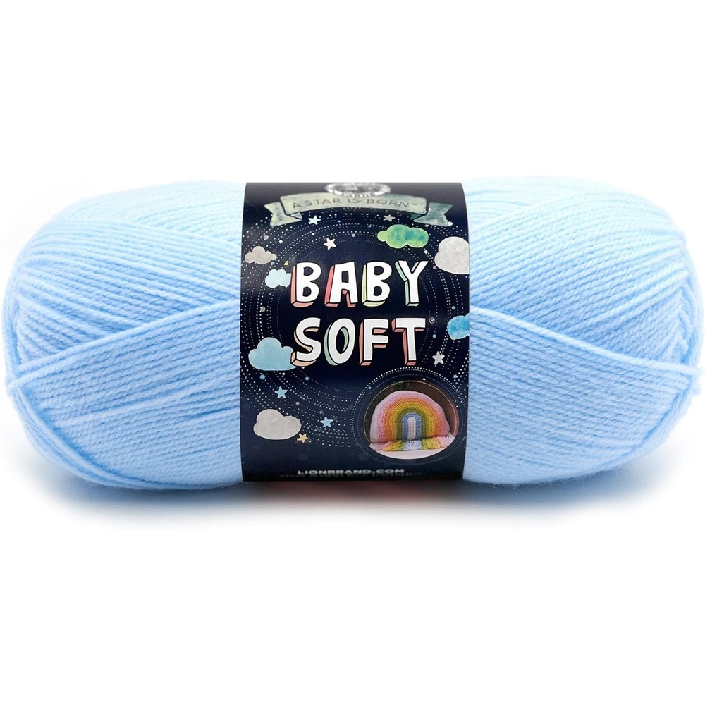 image:imageLion Brand Yarn Baby Soft Crochet Yarn White Pompadour Shiny 1 Pack Light DK Acyrlic Nylon Blend Fiber for Soft Baby Blankets Knit Garments Crochet Hats Machine Washable YarnLittle Boy Blue Multicolor