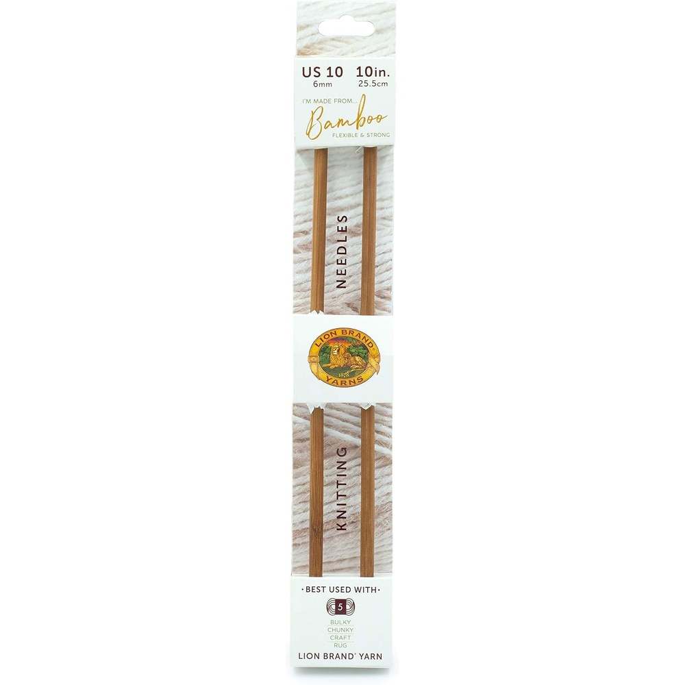 image:imageLion Brand Yarn Bamboo Straight Knitting Needles for Bulky Yarn Size 10 6mm