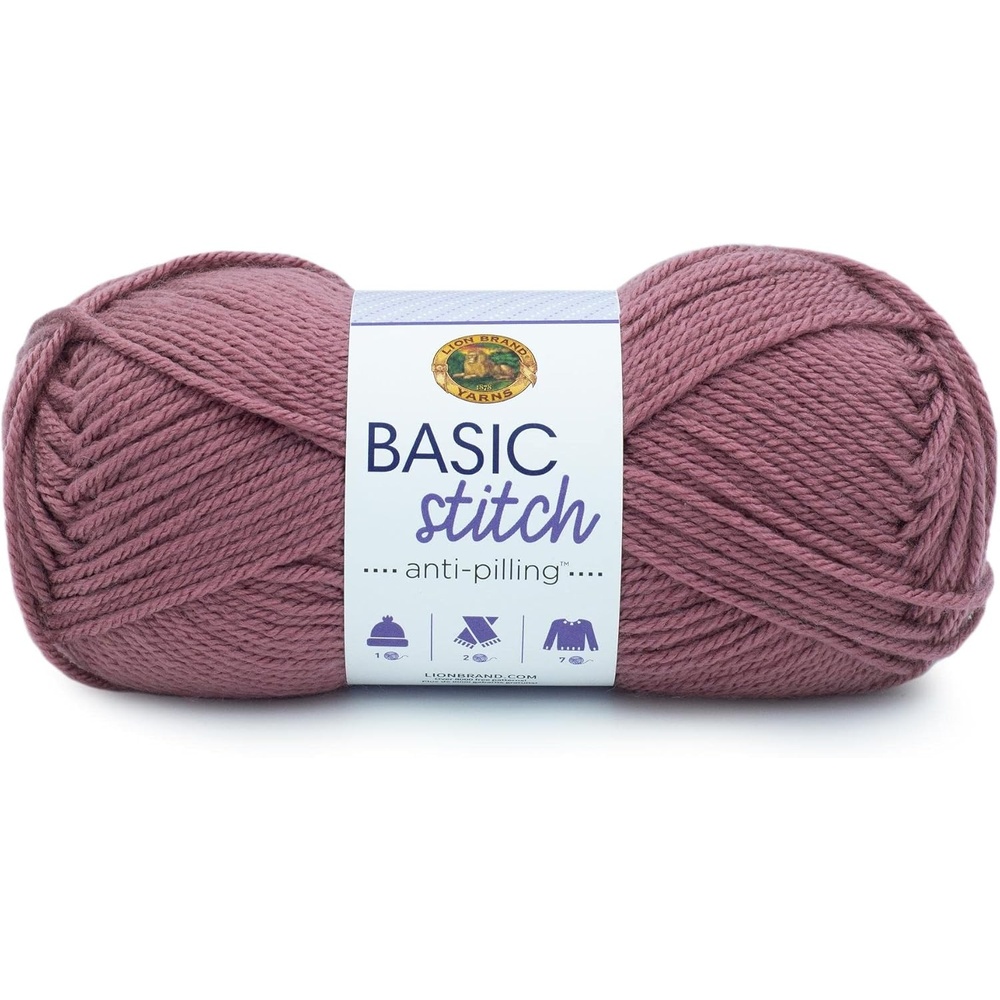 image:imageLion Brand Yarn Basic Stitch AntiPilling Knitting Yarn Yarn for Crocheting 1Pack Critter CrazeDeco Rose