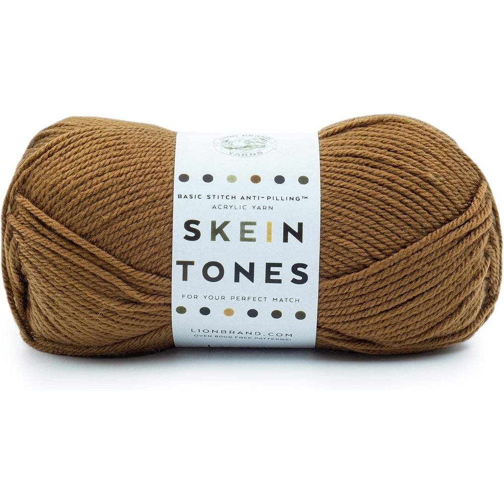 image:imageLion Brand Yarn Basic Stitch AntiPilling Knitting Yarn Yarn for Crocheting 1Pack Critter CrazeNutmeg