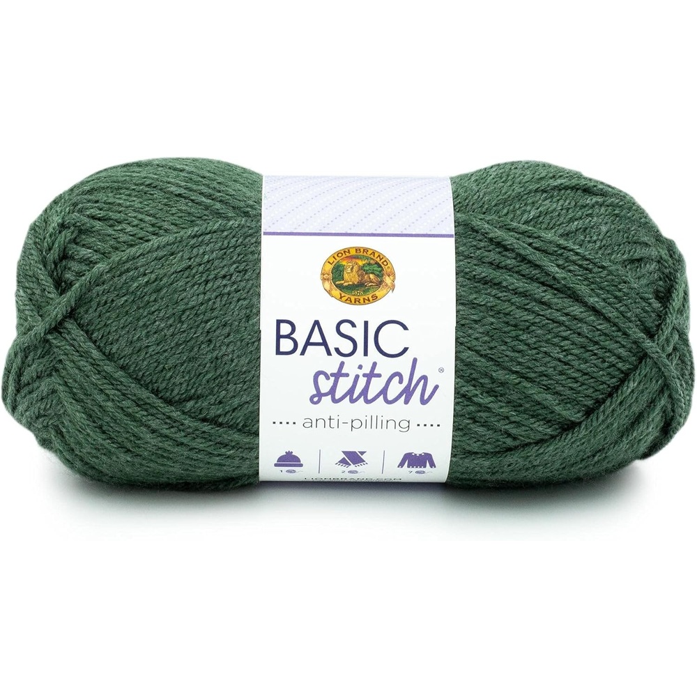 image:imageLion Brand Yarn Basic Stitch AntiPilling Knitting Yarn Yarn for Crocheting 1Pack Critter CrazePine Heather