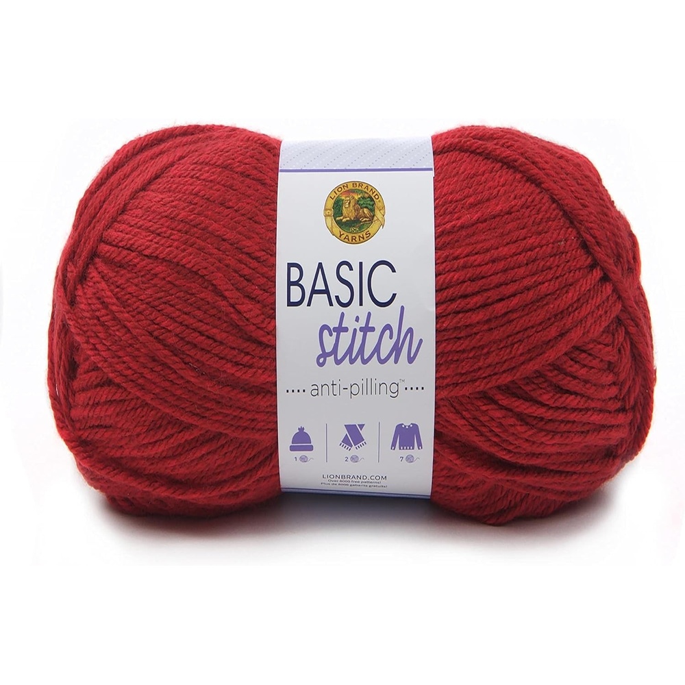 image:imageLion Brand Yarn Basic Stitch AntiPilling Knitting Yarn Yarn for Crocheting 1Pack Critter CrazeRed Heather