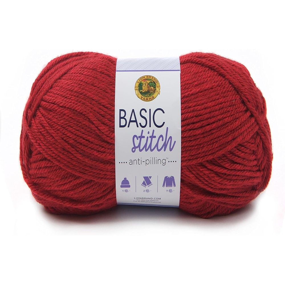 image:imageLion Brand Yarn Basic Stitch AntiPilling Knitting Yarn Yarn for Crocheting 1Pack PumpkinRed Heather